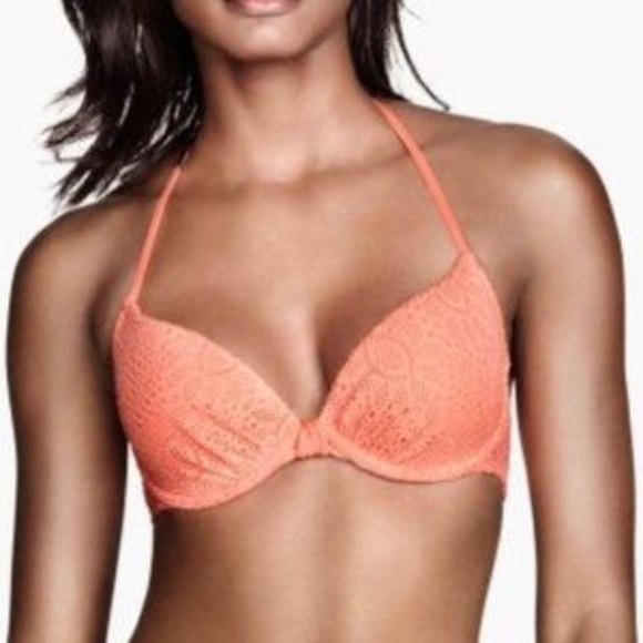 H&M Coral Crochet Bikini Top - Picture 1 of 1